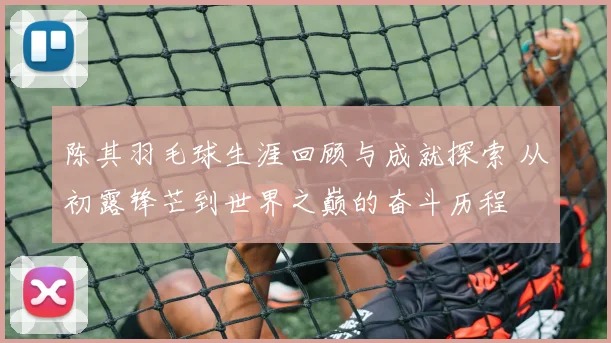 陈其羽毛球生涯回顾与成就探索 从初露锋芒到世界之巅的奋斗历程